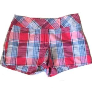 Plaid Shorts red blue Preppy Juniors 5